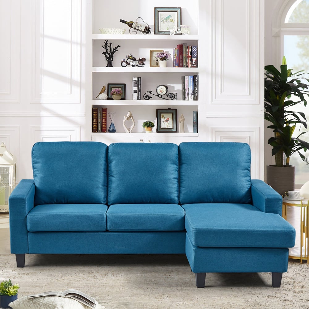 Modbury 3 Seater Teal Reversible Corner Sofa Image 3