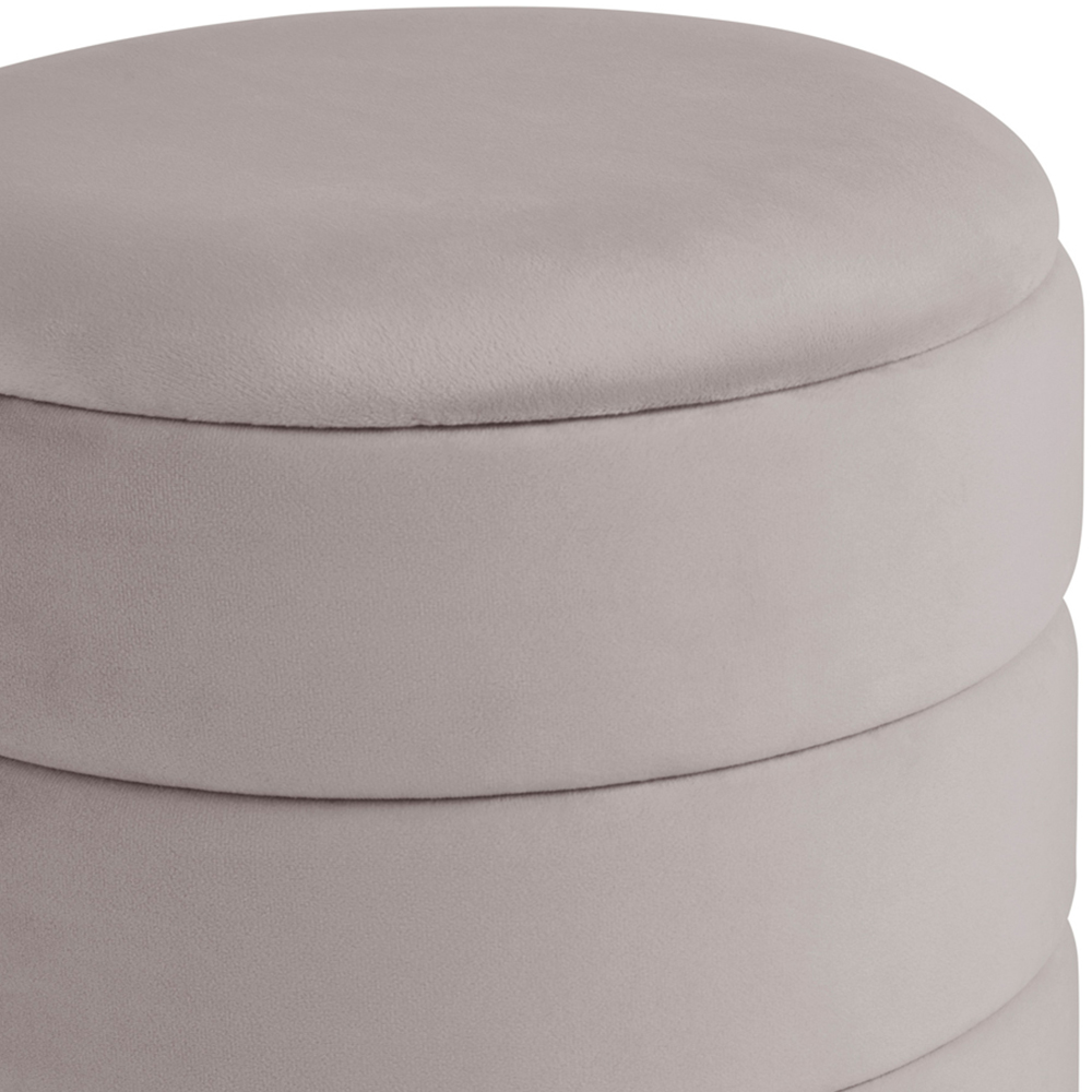 GFW Klara Grey Soft Velvet Storage Stool Image 4