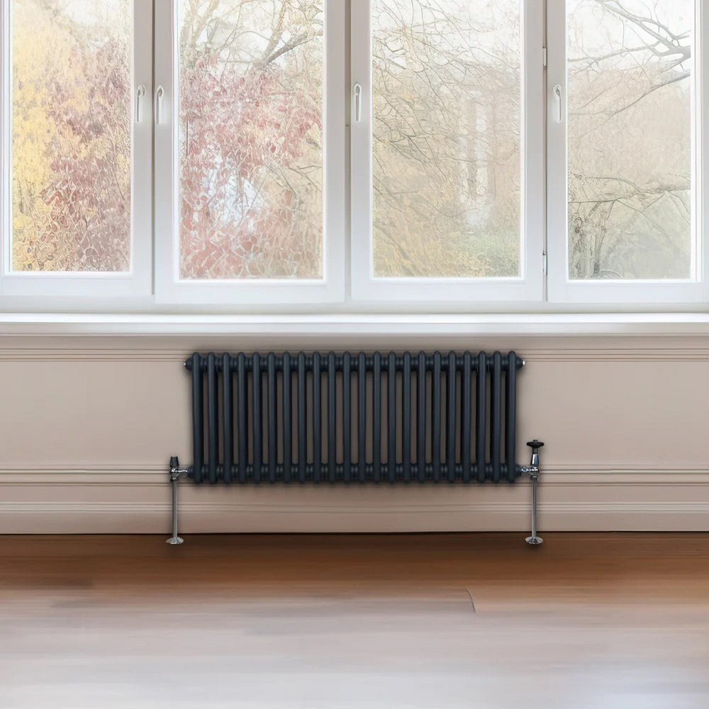 Monster Shop 2413 BTU Anthracite Grey Traditional 2 Column Radiator 300 x 1012mm Image 2
