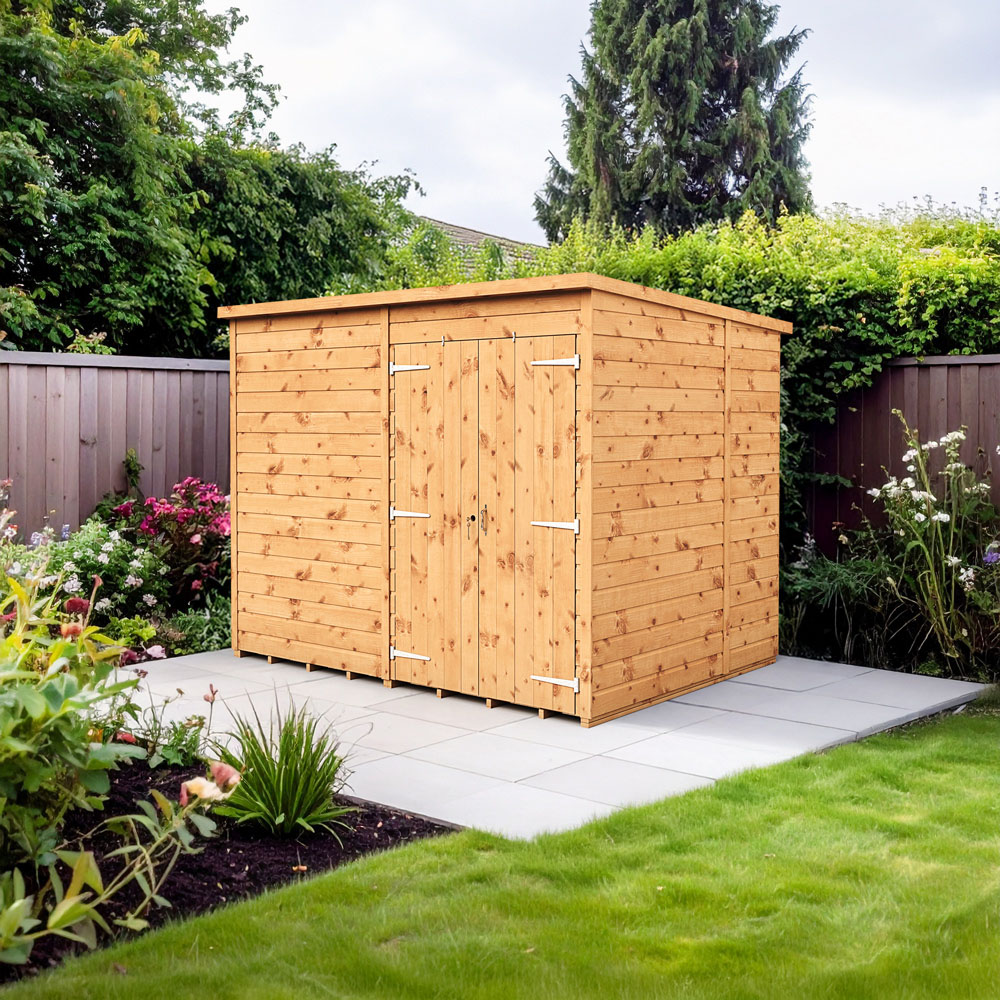 Empire Sheds 8 x 6ft Double Door Tongue and Groove Wooden Pent Garden Shed Image 2