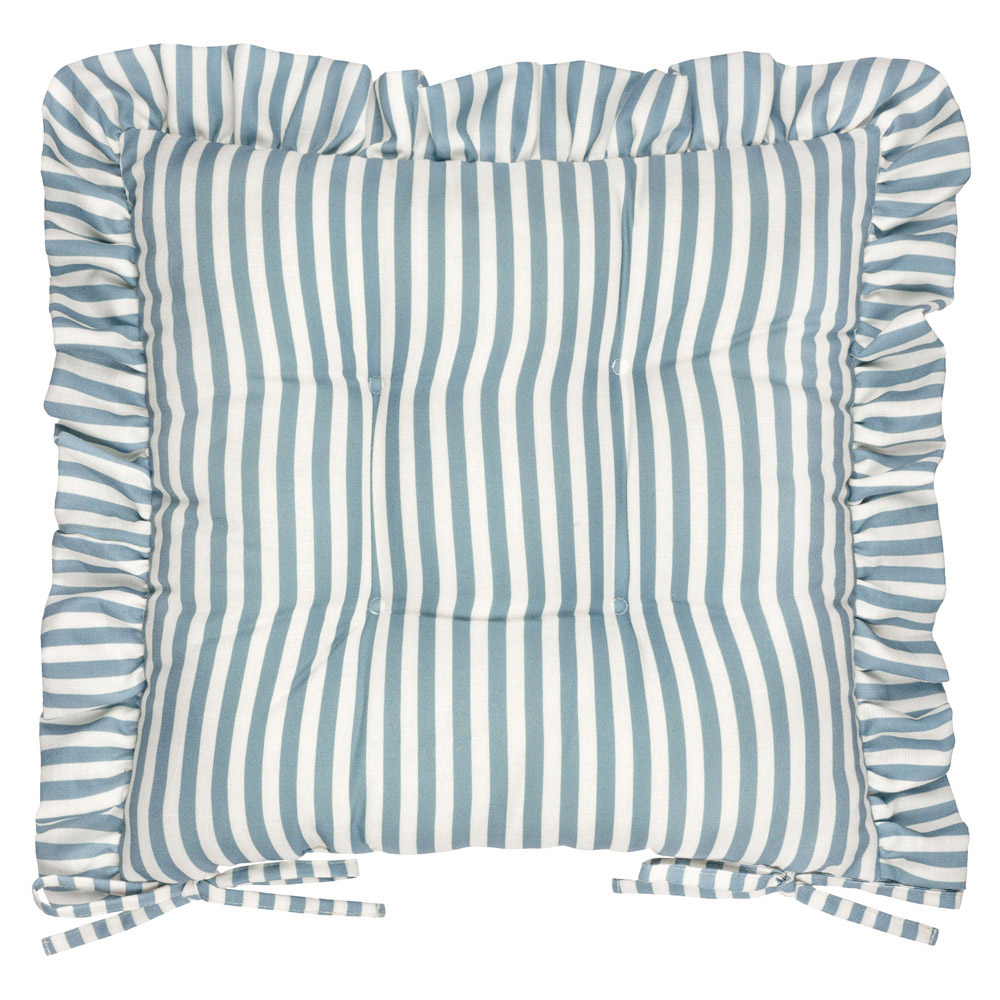 Wylder Millie Blue Ruffle Seat Pad 40 x 40cm 2 Pack Image 3