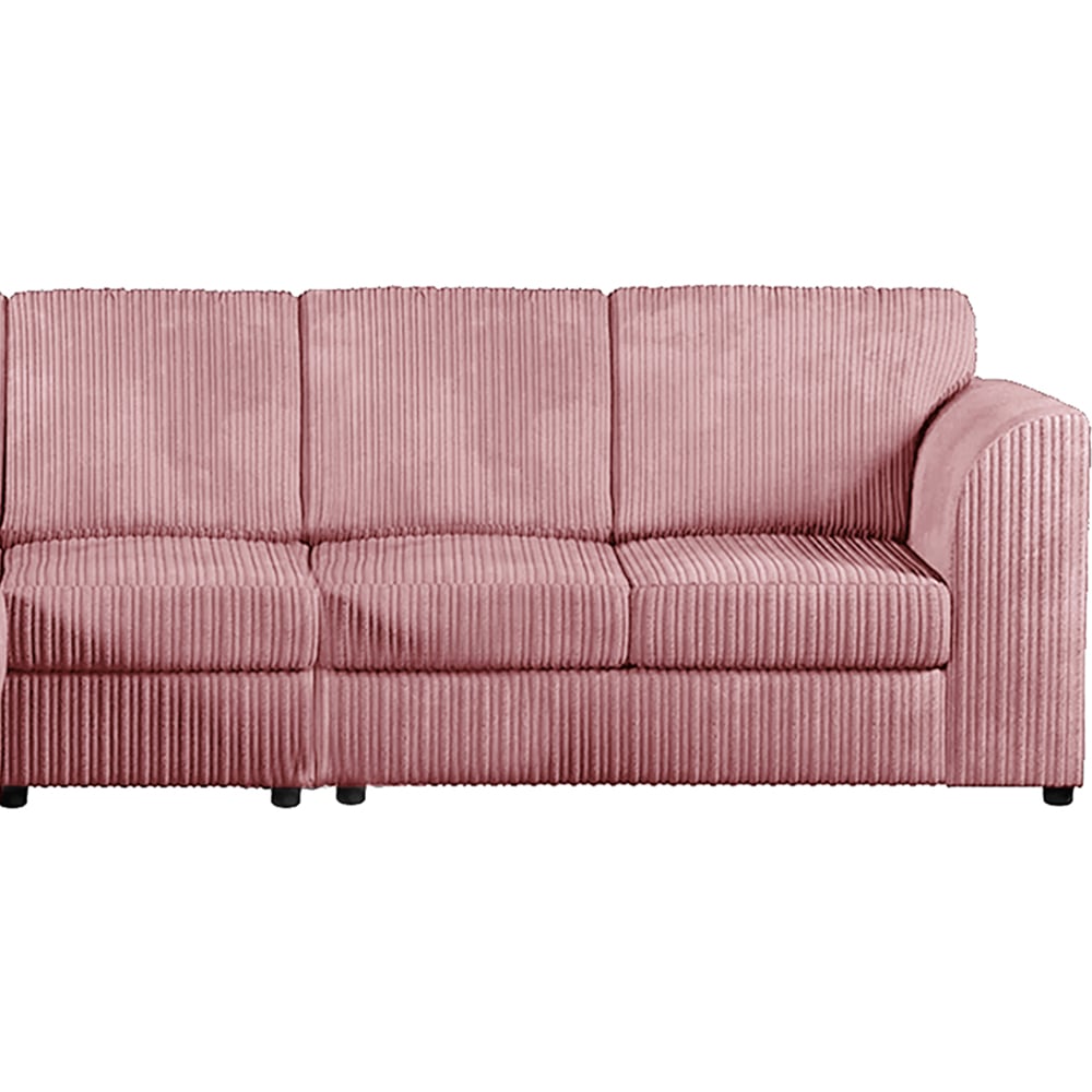 Luxor 4 Seater Pink Jumbo Cord Left Hand Facing Full Back L Shaped Corner Sofa Set Image 3