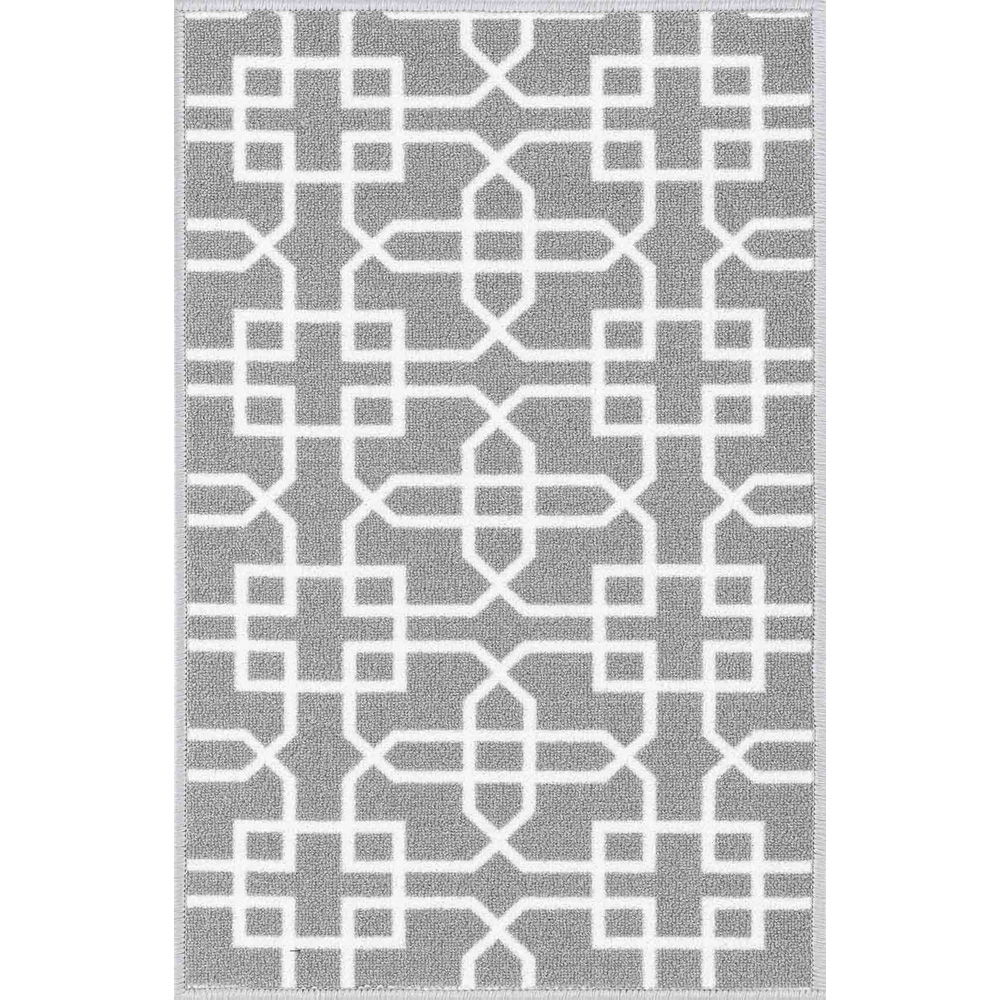 Desire Rugs Havana Grey and Cream Cubed Trellis Anti Slip Door Mat 120 x 67cm Image 1
