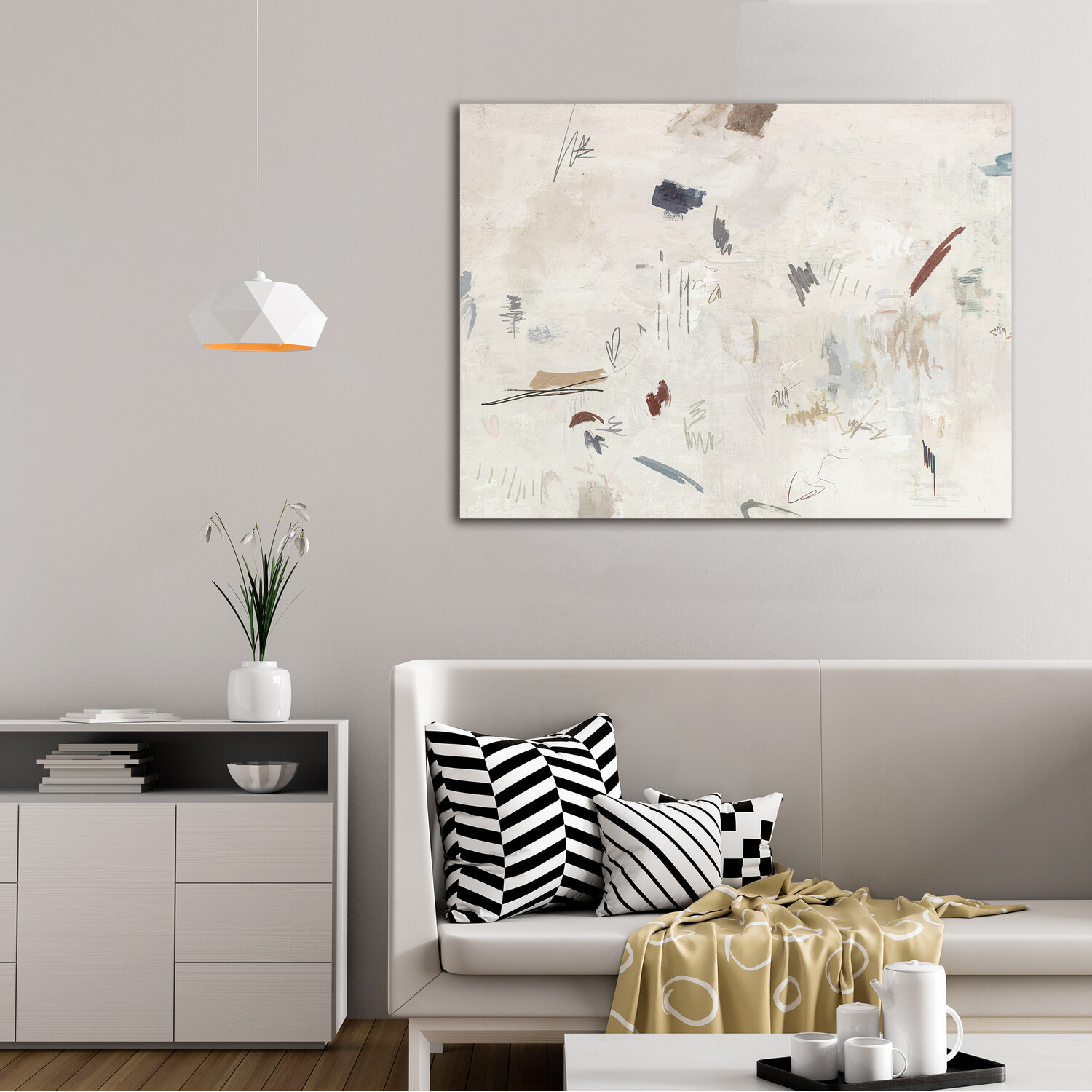 Tonal Contemporary Art Canvas Neutral Image 2