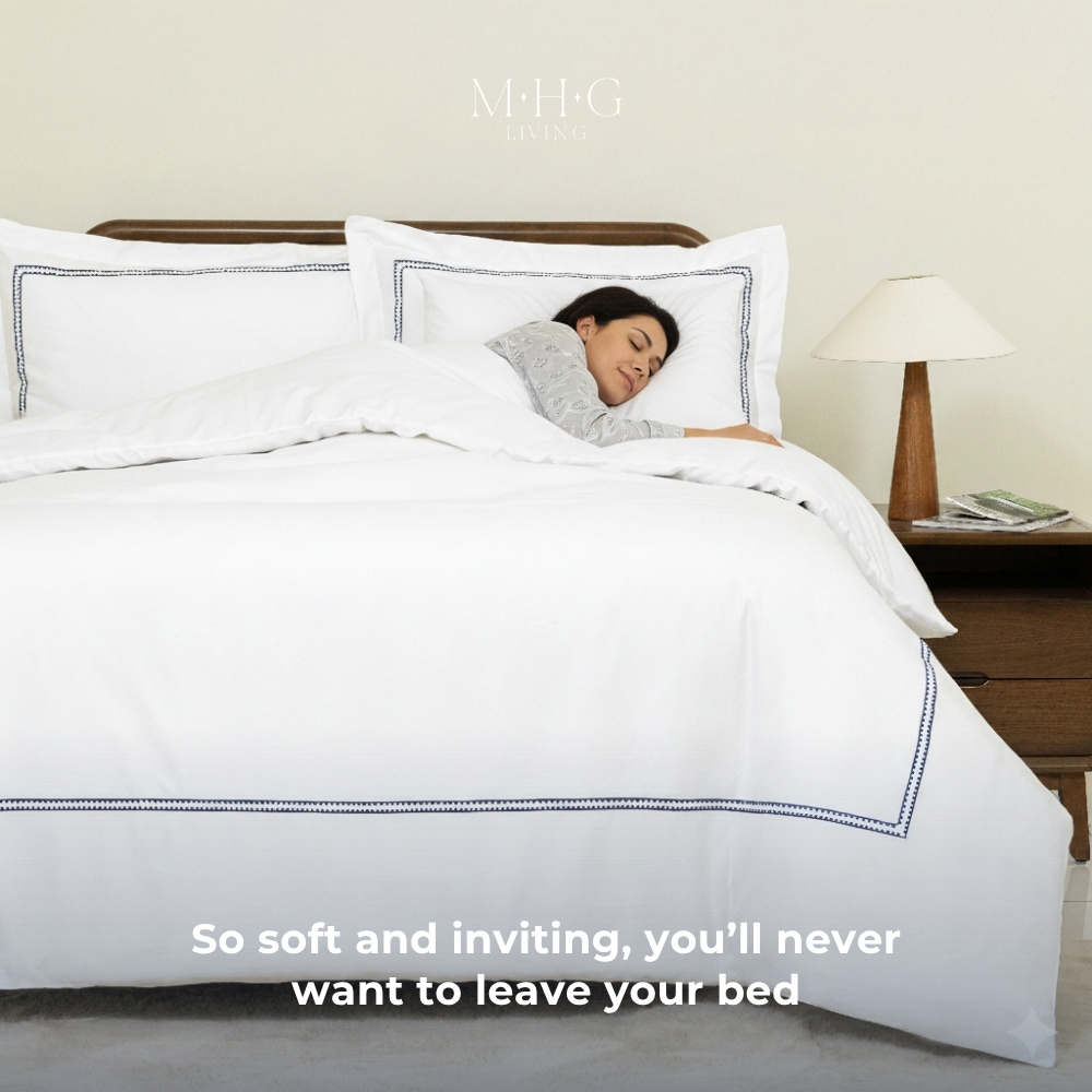 MHG Living Double Mayfair Navy 200 Thread Count Duvet Cover Set Image 4
