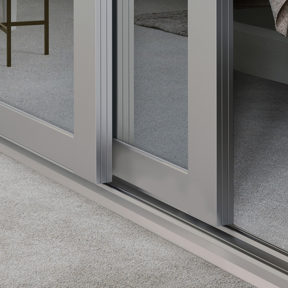 Spacepro Shaker 2 Door Cashmere Frame Mirror Sliding Wardrobe Kit 1145mm Image 4