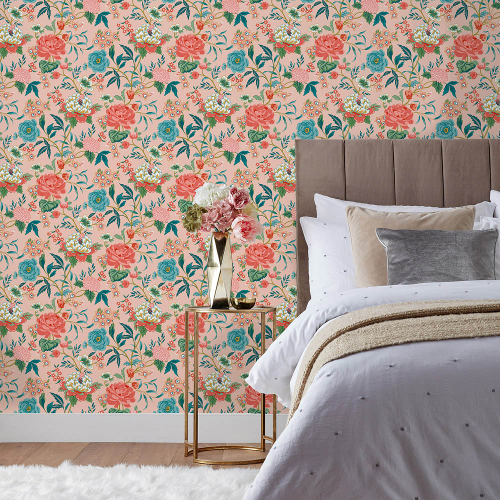 furn. Azalea Floral Pink Matte Wallpaper Image 3