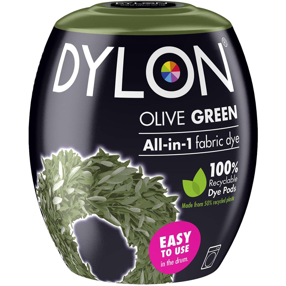 Dylon Olive Green Washing Machine Fabric Dye Pod 350g 3 Pack Image 2