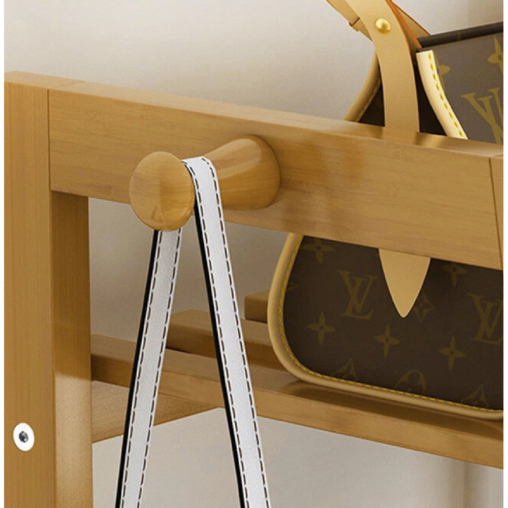 Modcraft 2 Shelf Heavy Duty Bamboo Clothes Rail Image 5