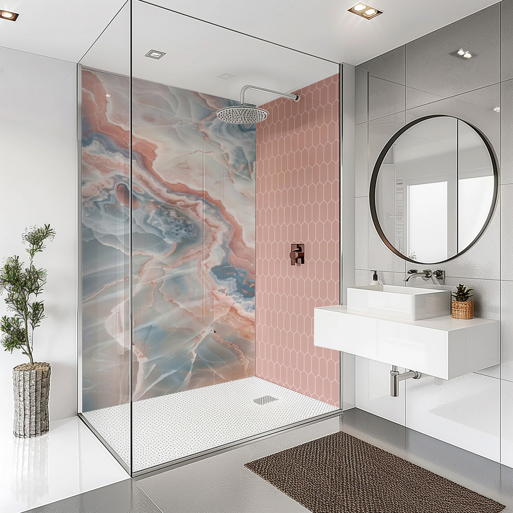 Splashbax Premium Artisan Onyx Summer Sky Acrylic Bathroom Wall Panel 2400 x 1200mm Image 5