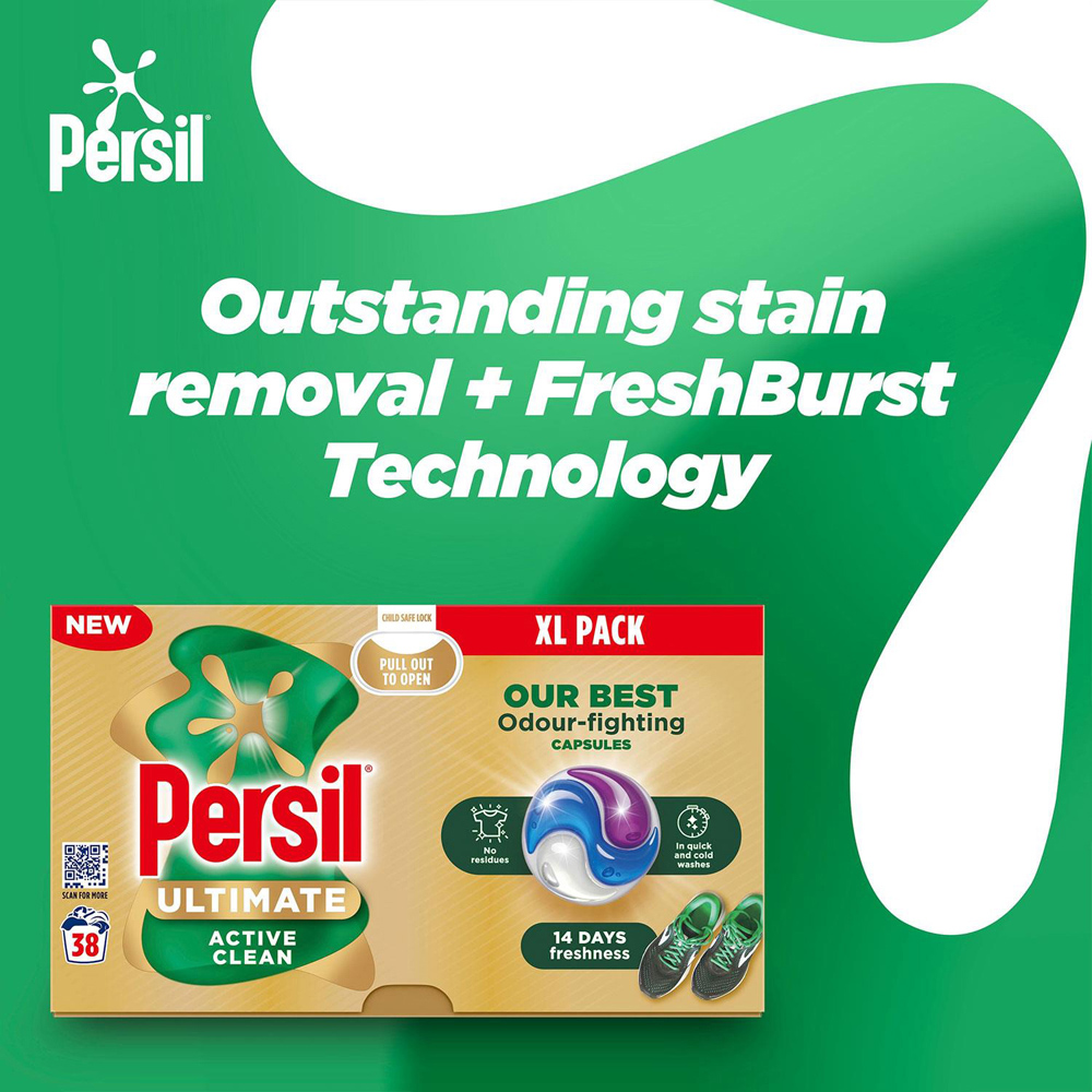 Persil Ultimate Odour Fighting Washing Capsules 38 Washes 4 Pack Image 7