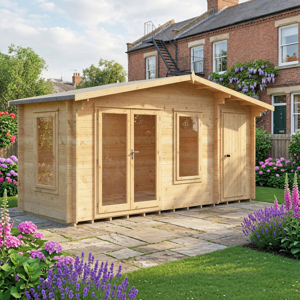 Shire Bourne 16 x 6ft Apex Garden Log Cabin Image 6