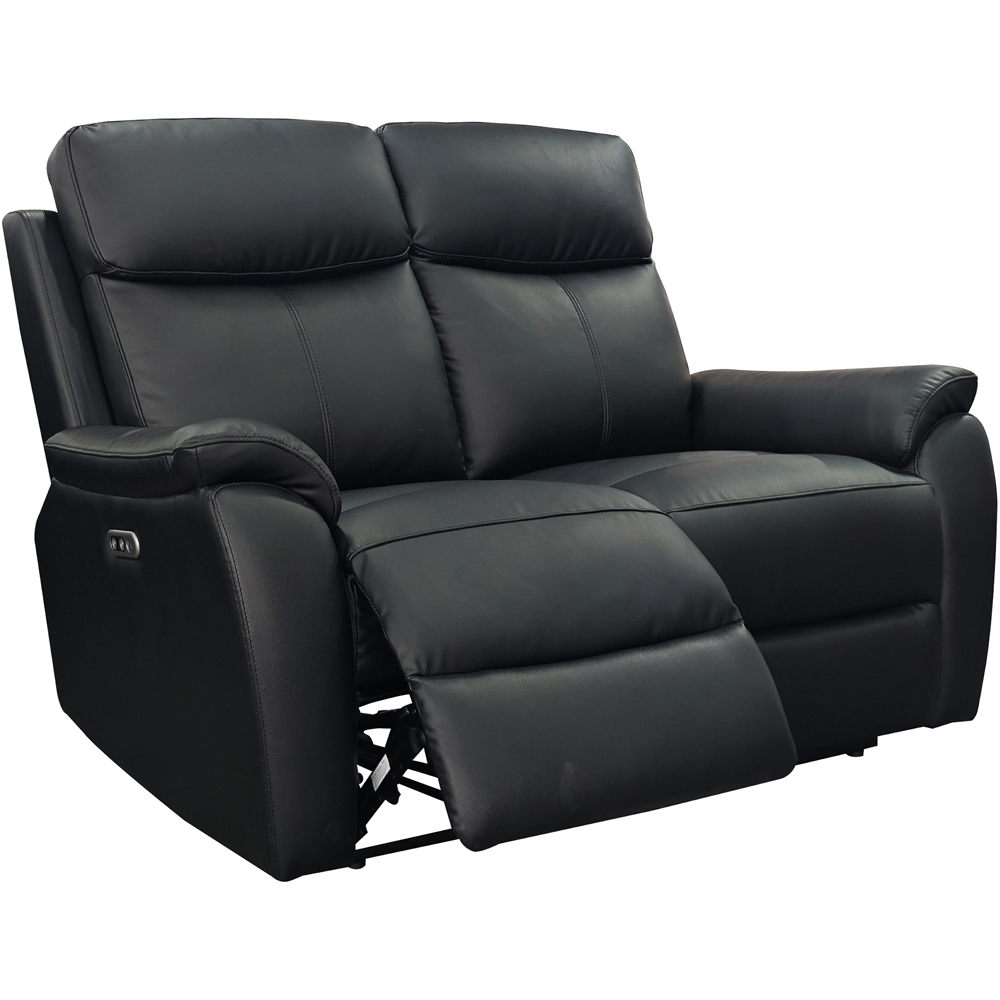 Aspire Kingsmere 6 Seater Black Leather Power Recliner Sofa Suite Image 4