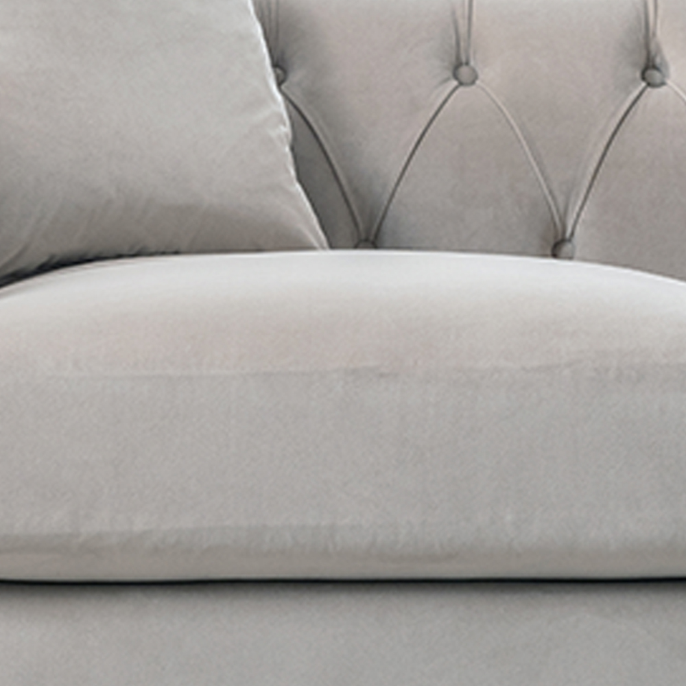 Elsie Chesterfield Chalk Plush Velvet Armchair Image 3