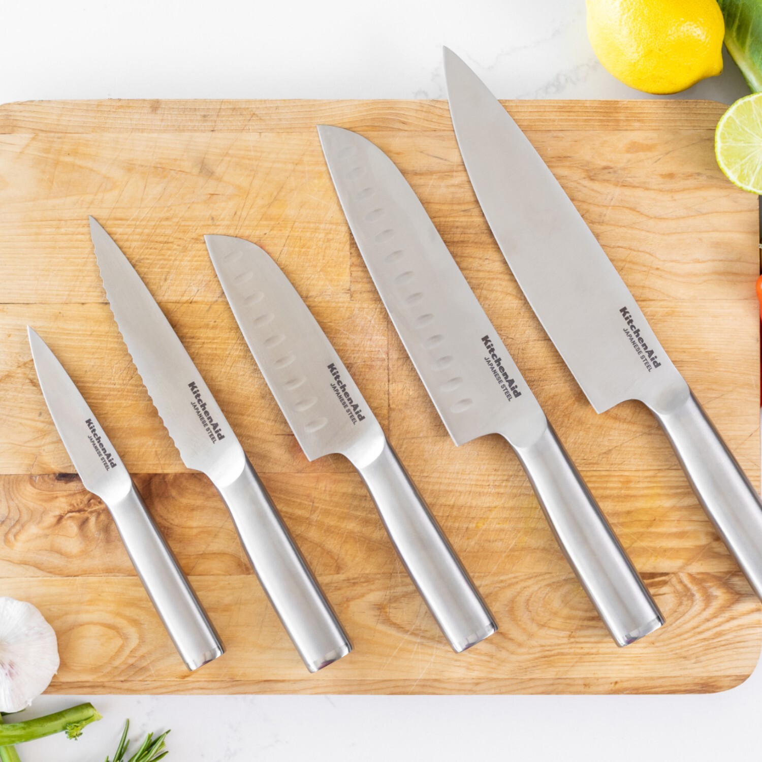 Kitchen Aid 5 Piece Knife Set with Covers Chrome Image 4