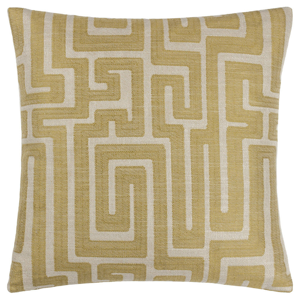 Hoem Lauder Olive Jacquard Cushion Image 1