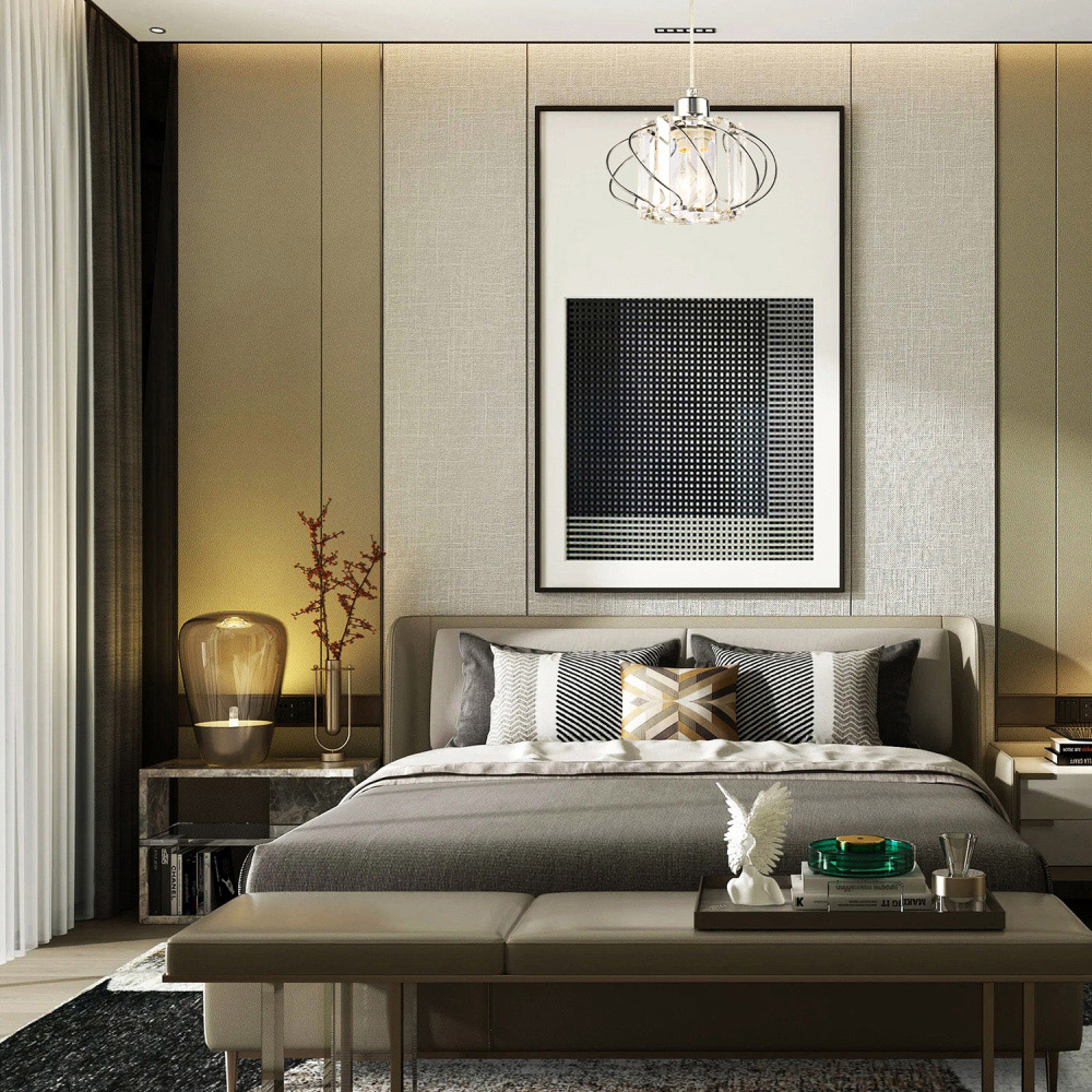 Happy Homewares Pendant Lamp Shade with Clear Acrylic Prim Image 2