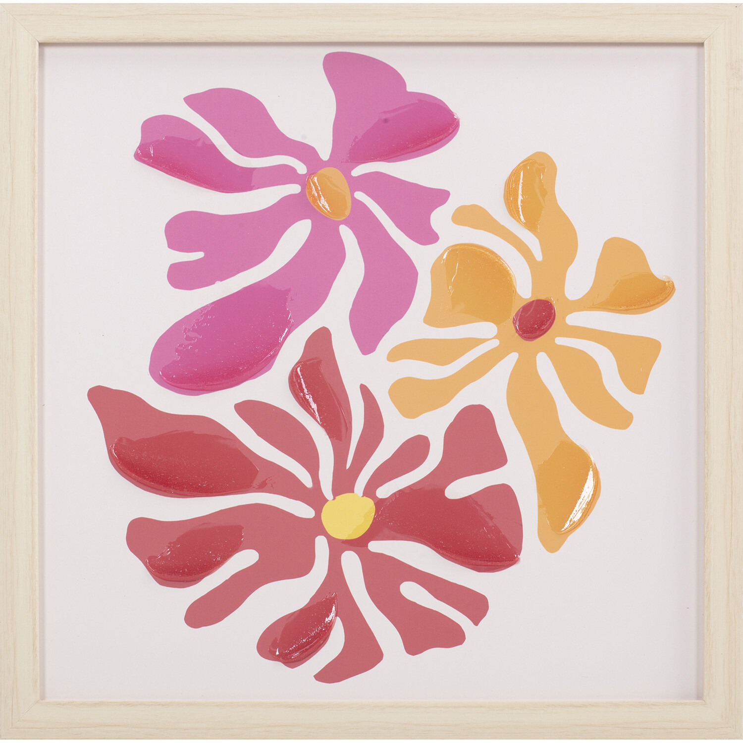 Set of 4 Bright Florals Canvases - Pink Image 1