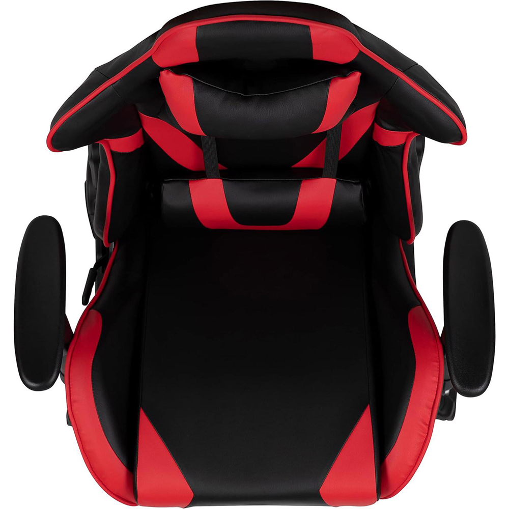 FWStyle X20 Black and Red Faux Leather Racer Style Deluxe Gaming Chair Image 3