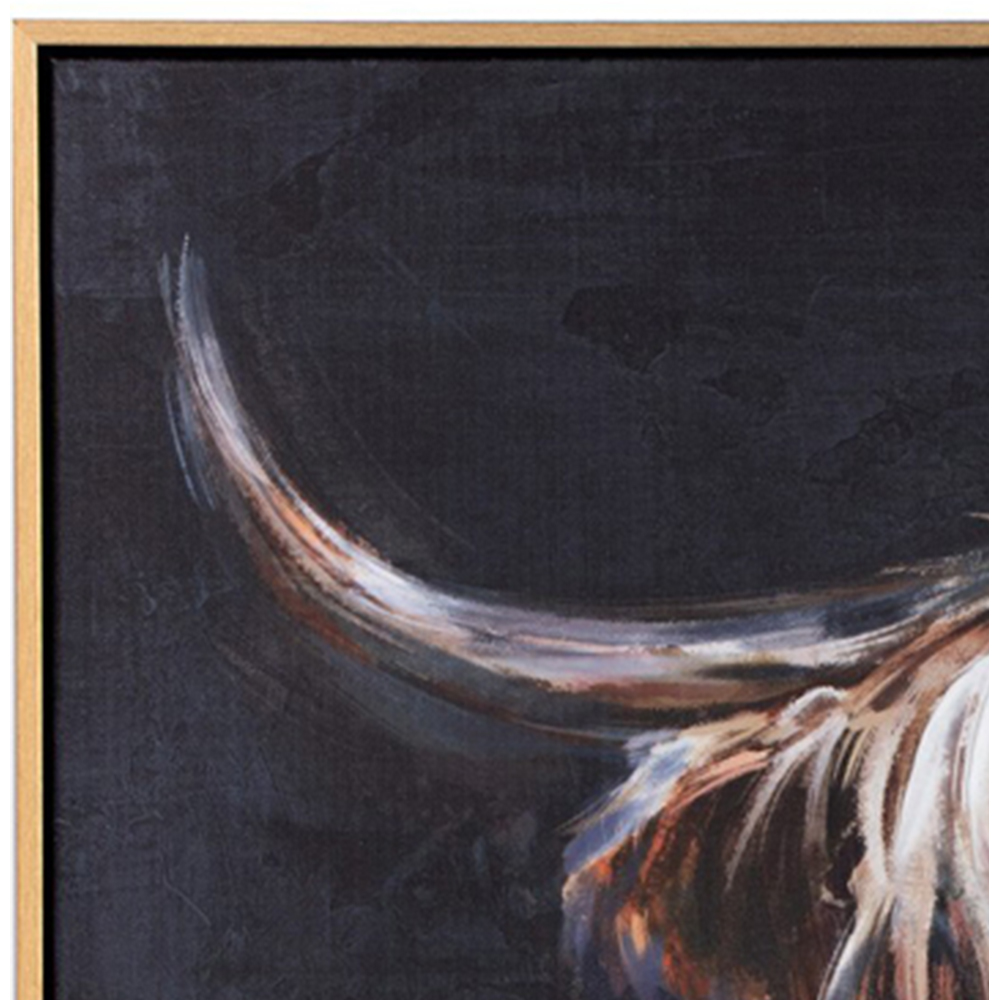 Black Rusty the Highland Cow Framed Art Canvas 60 x 90cm Image 3
