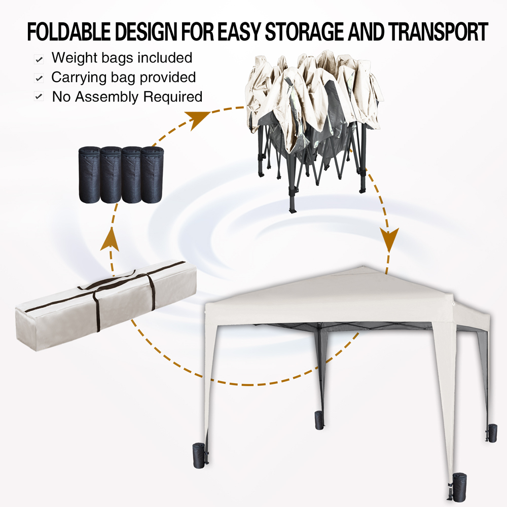 White Pop Up Outdoor Gazebo 3 x 3m Image 5