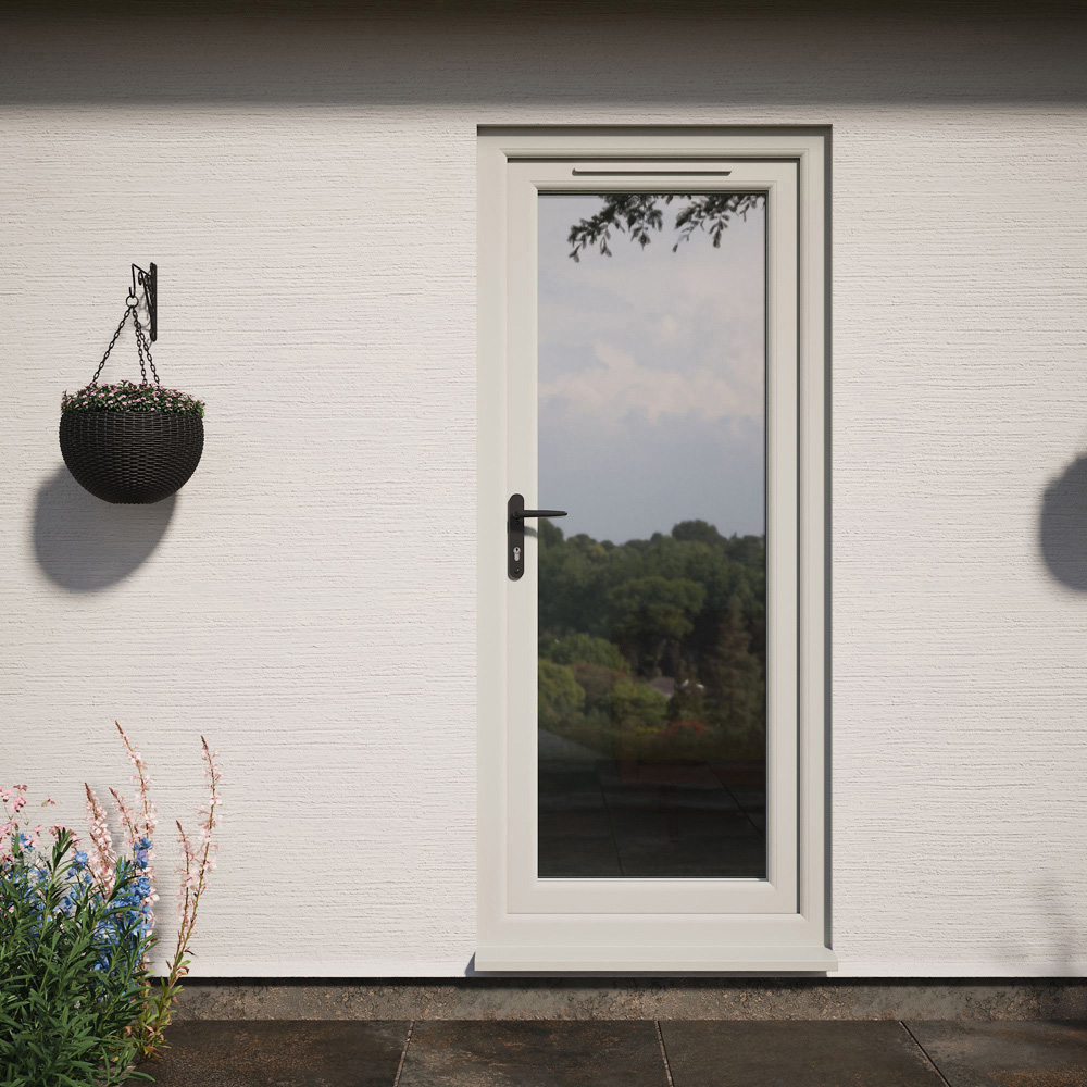 Crystal Agate and White Full Glass RH Open Obscure Triple Glazed Door 840 x 2090mm Image 4