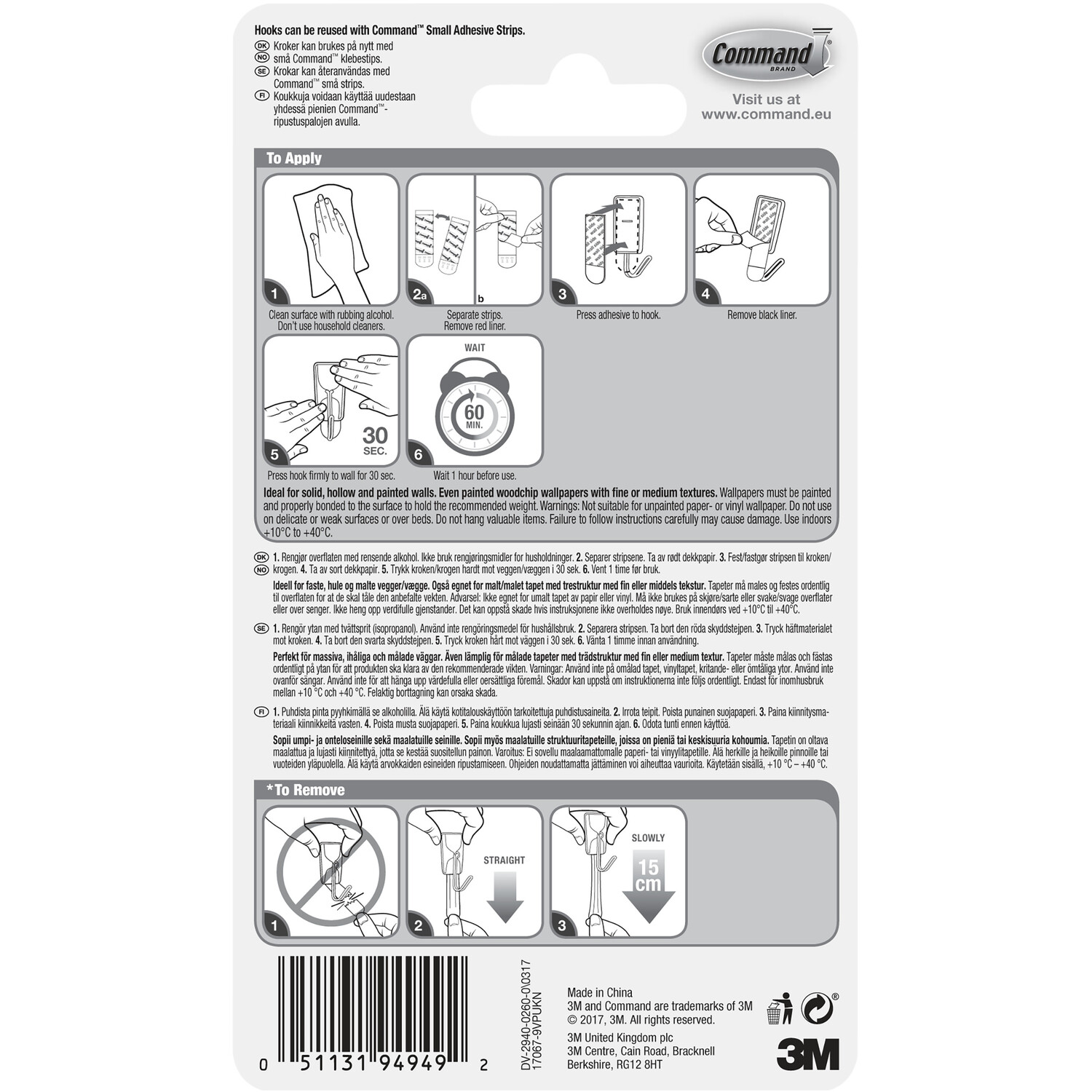 Pack of 9 Command Small Wire Hooks White Image 2