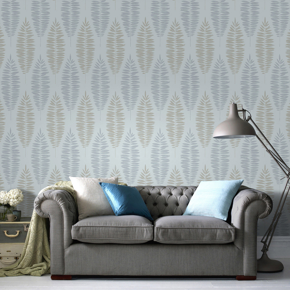Boutique Nwg Lucia Duck Egg Wallpaper Image 3