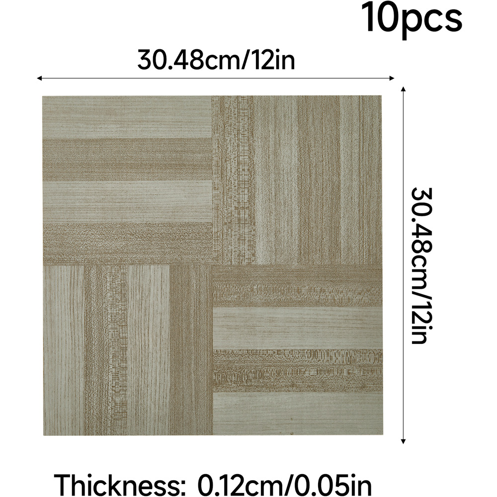 Living and Home Parquet Light Wood Self-Adhesive PVC Flooring Tile 10 Pack Image 8