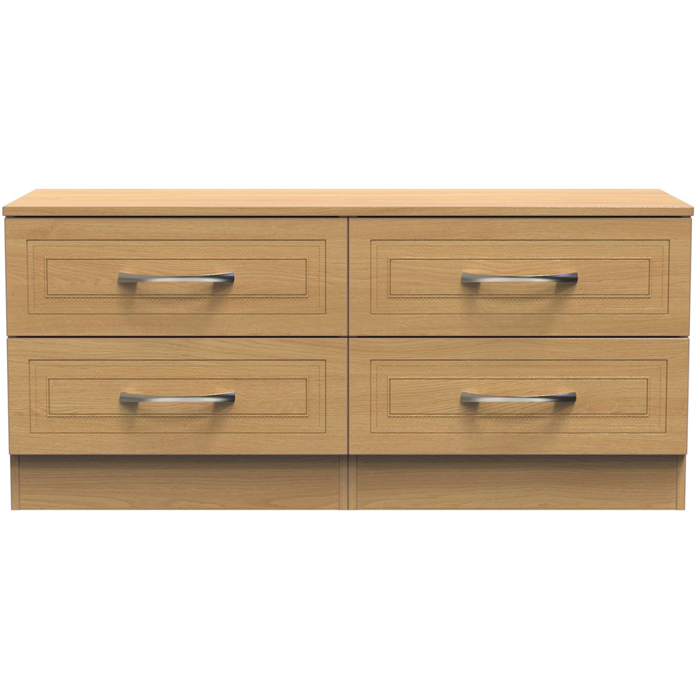 Crowndale Dorset 4 Drawer Modern Oak Bed Box Ready Assembled Image 3