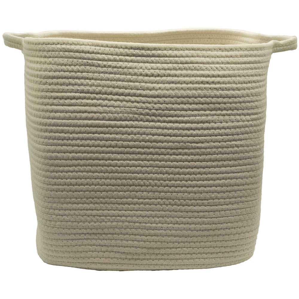 Homebase Cotton Rope White Cube Storage Insert 2 Pack Image 5