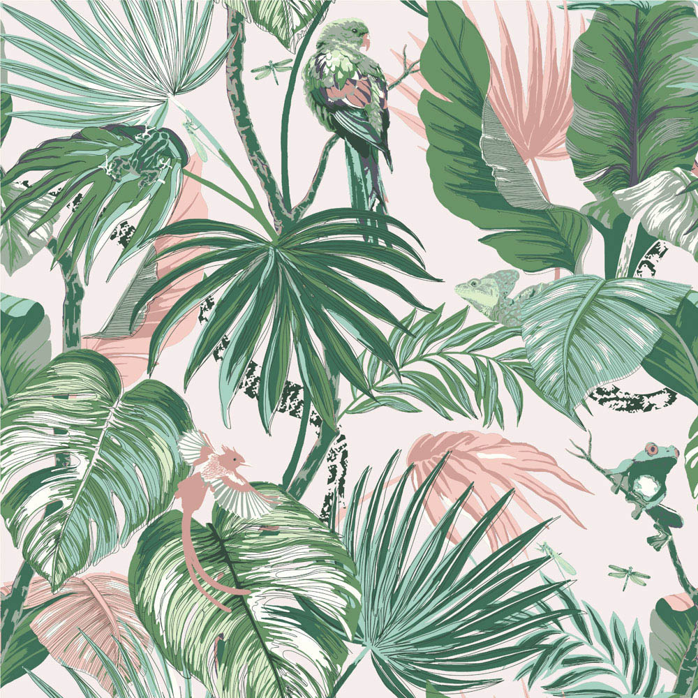 furn. Amazonia Tropical Super King Jade Duvet Set Image 7