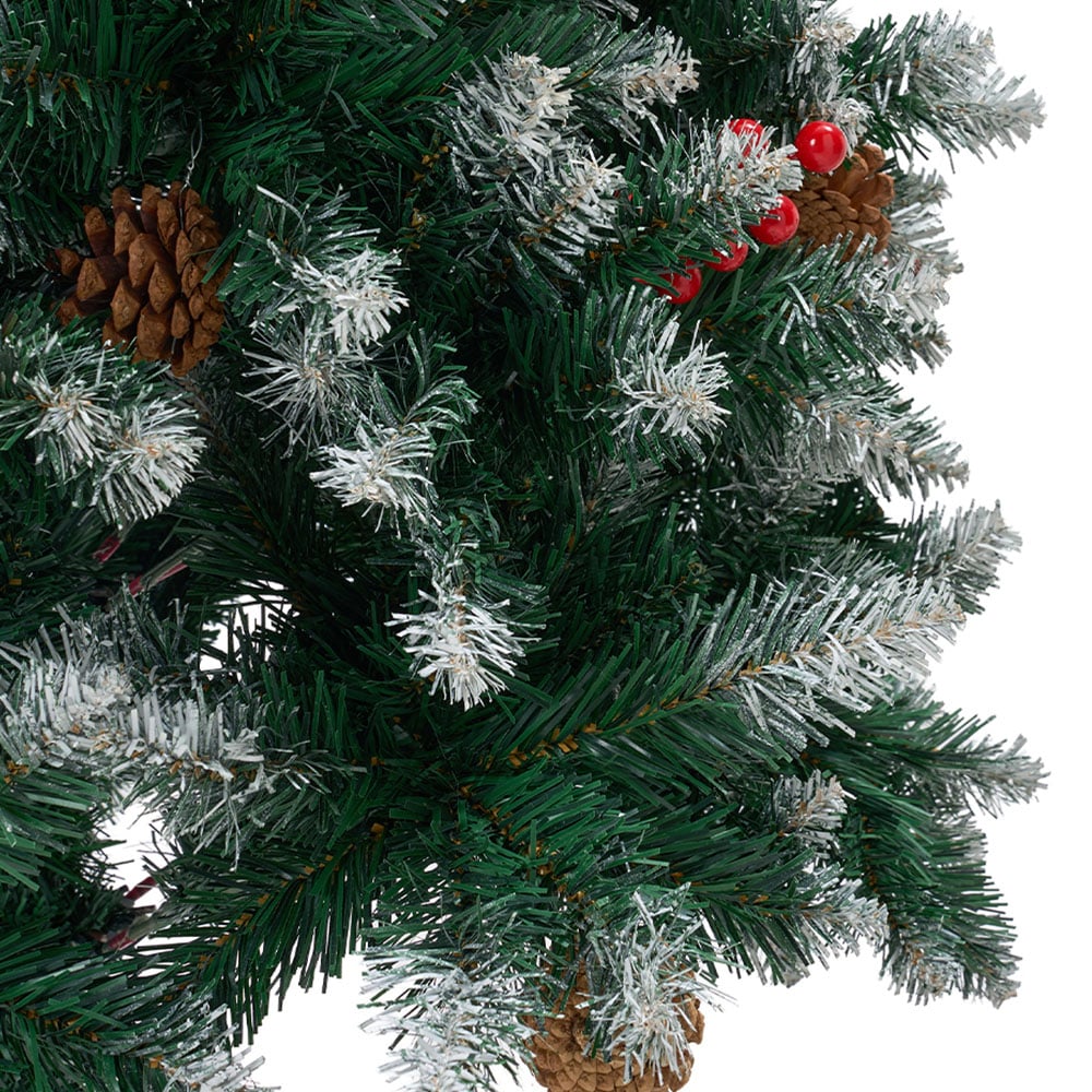 Living and Home Pine Cones and Red Berries Snow Flocked Artificial Christmas Tree 6.8ft Image 5
