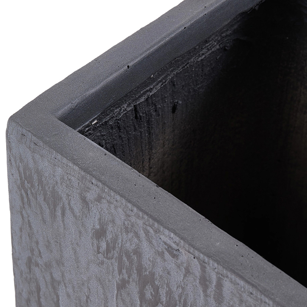 Living and Home Grey Square Textured Cement Planter with Drainage Holes 28 x 28cm Image 3