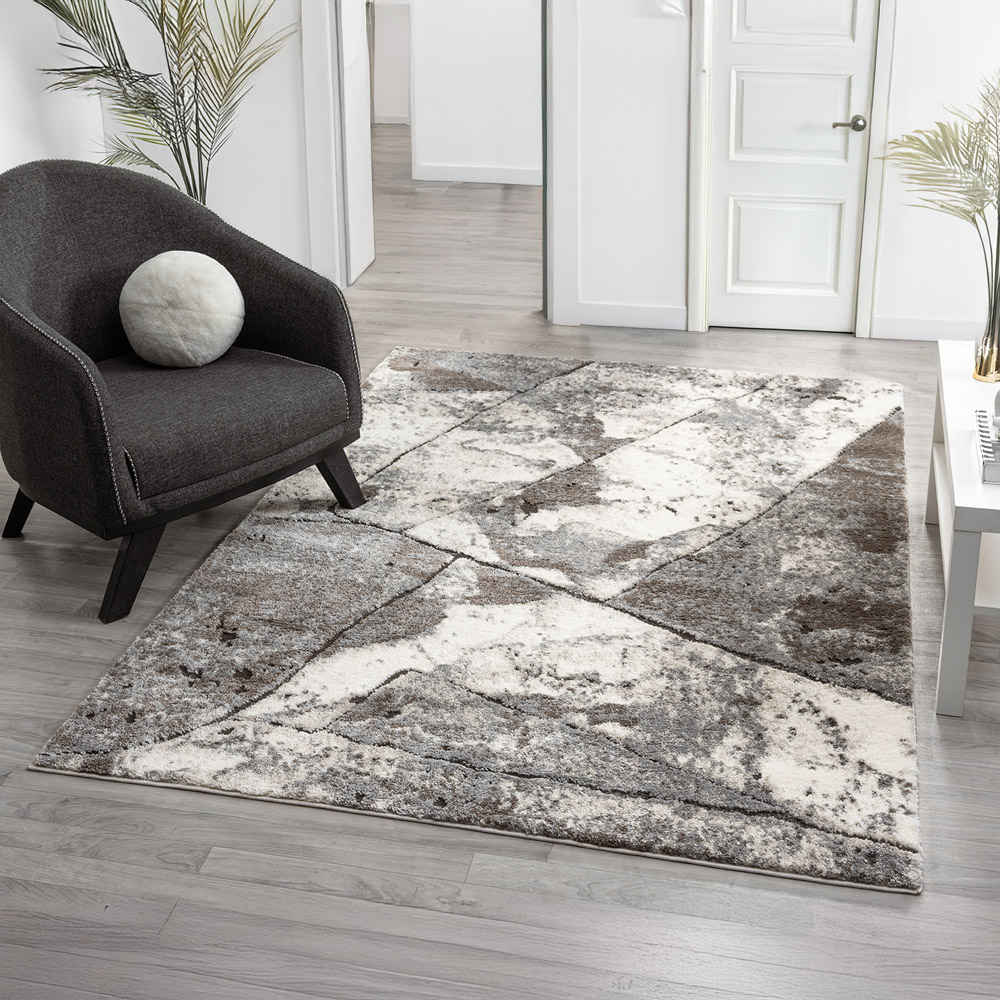 Desire Rugs Eleanor Grey Slate Embossed Rug 80 x 150cm Image 2