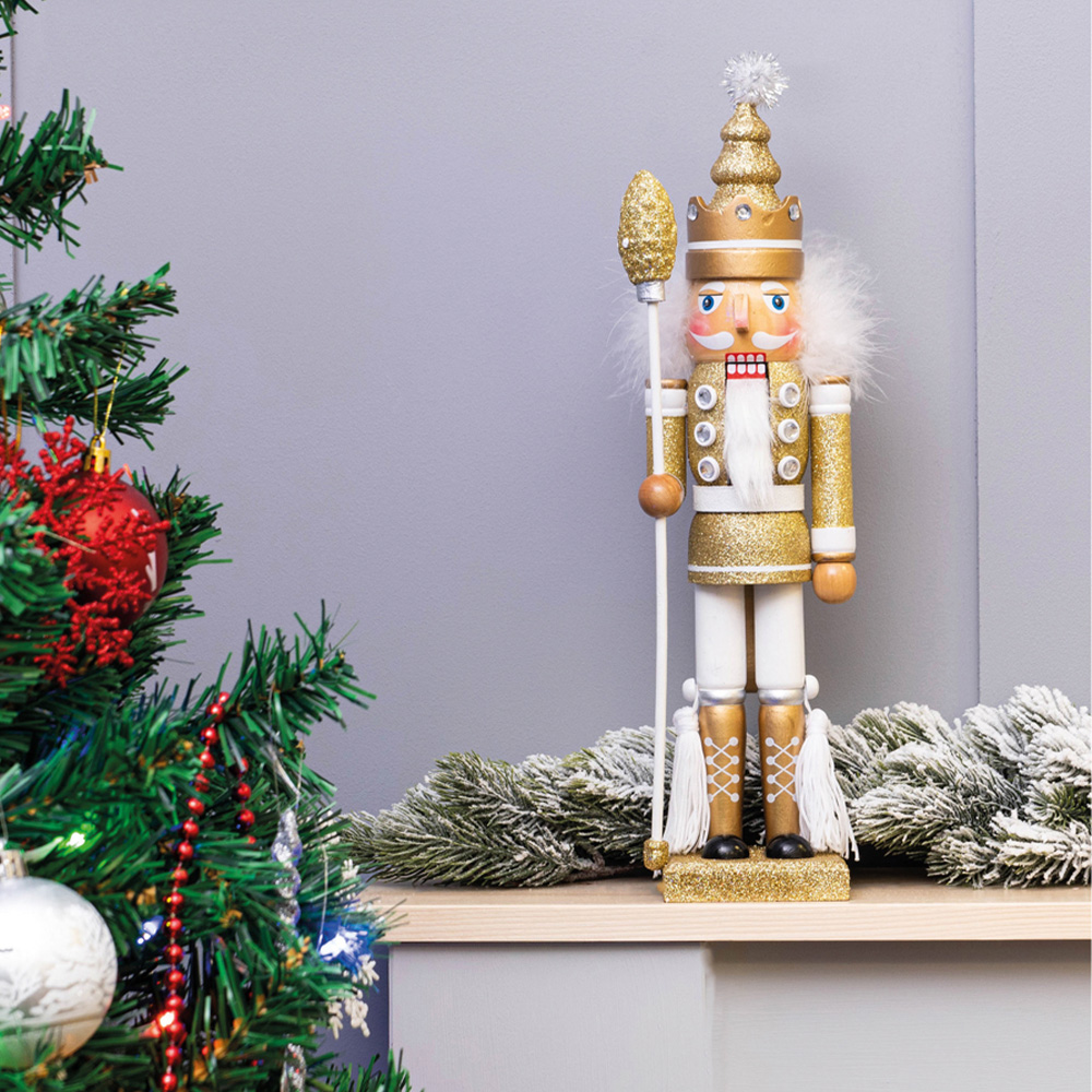 St Helens Gold Glitter Nutcracker 40cm Image 4