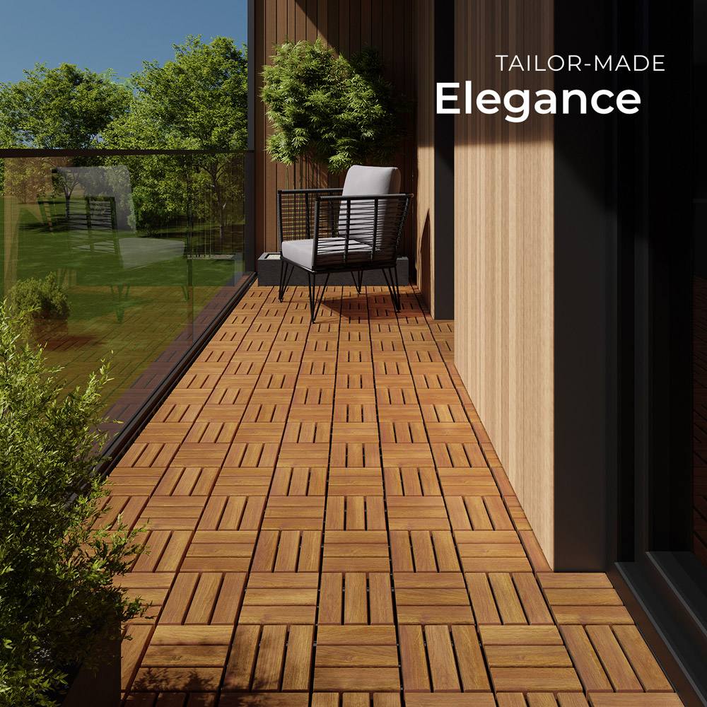 tectake Tabula 12 Slats Terrace Tiles 40 Pack Image 7