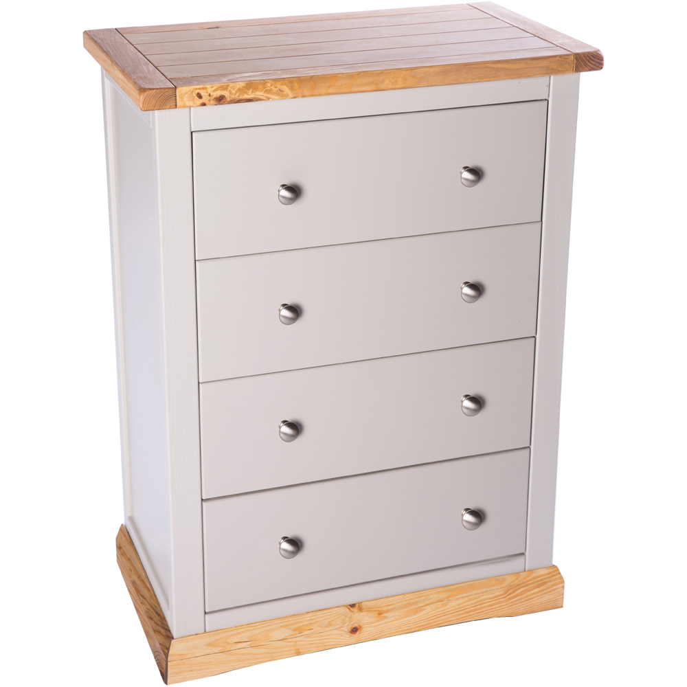 Cabinet Bits Bomporto 4 Drawer Light Grey Chrome Knob Chest of Drawers Image 4