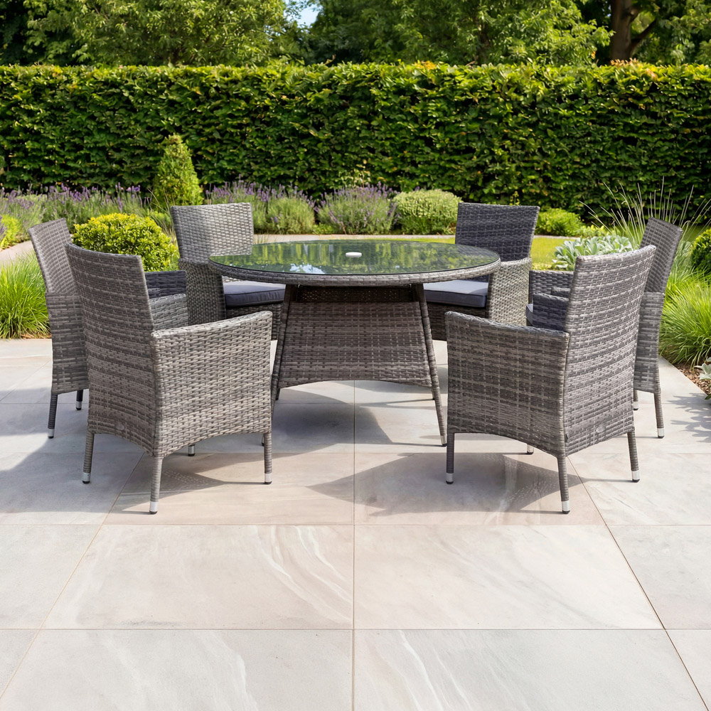 Charles Bentley Pair of Rattan Chairs Grey Image 7