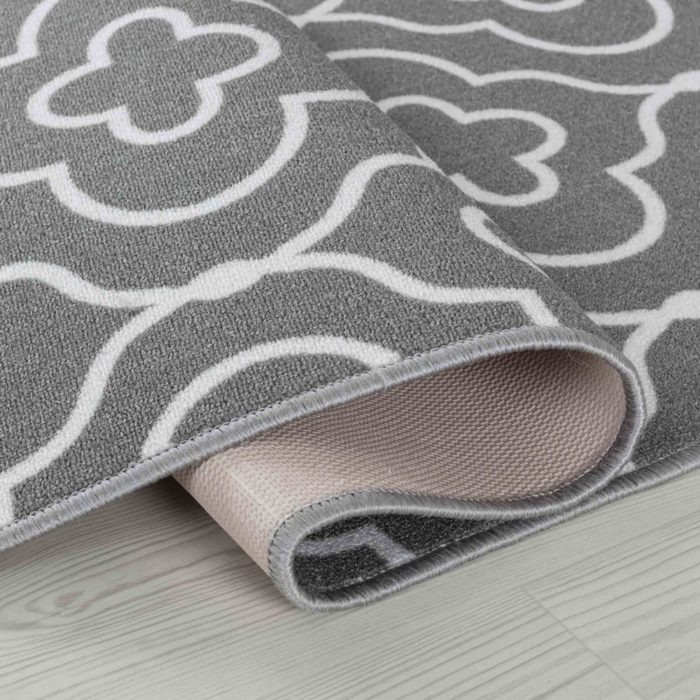 Desire Rugs Havana Grey Quatrefoil Anti Slip Door Mat 120 x 67cm Image 3