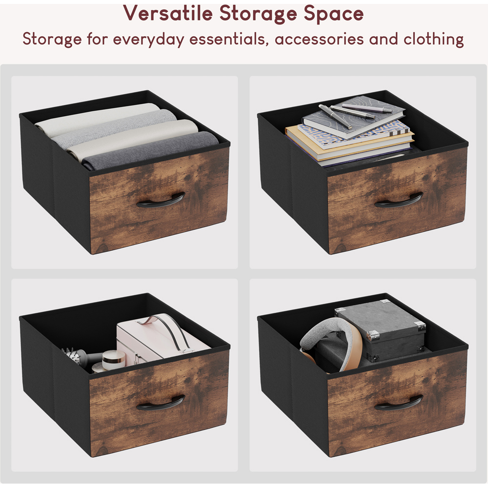 Vida Designs Chorley 10 Drawer Rustic Brown Fabric Chest of Drawer Image 7