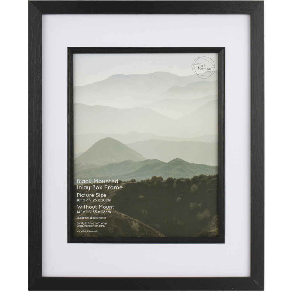 The Port Gallery Black Mounted Inlay Box Photo Frame 10 x 8 inch Image 1