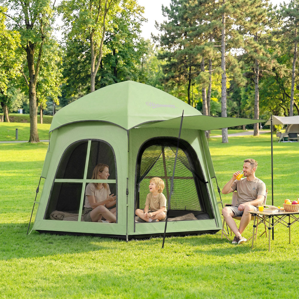 Outsunny 3-4 Person Waterproof Pop-Up Tent Green Image 2