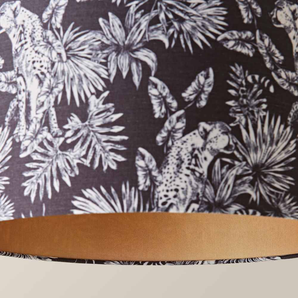 ValueLights Ariella Black Animal Print and Gold Inner Lamp Shade Image 6