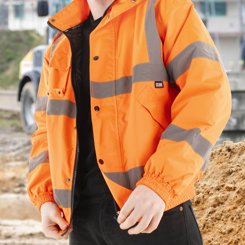 Scan Hi Visibility Bomber Jacket Medium Orange Image 2