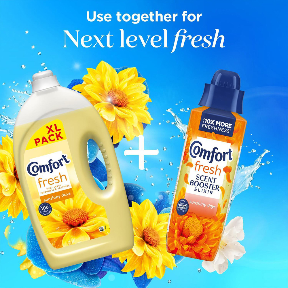 Comfort Fresh Sunshiny Days Liquid Fabric Conditioner 80 Washes 2.4L 4 Pack Image 4