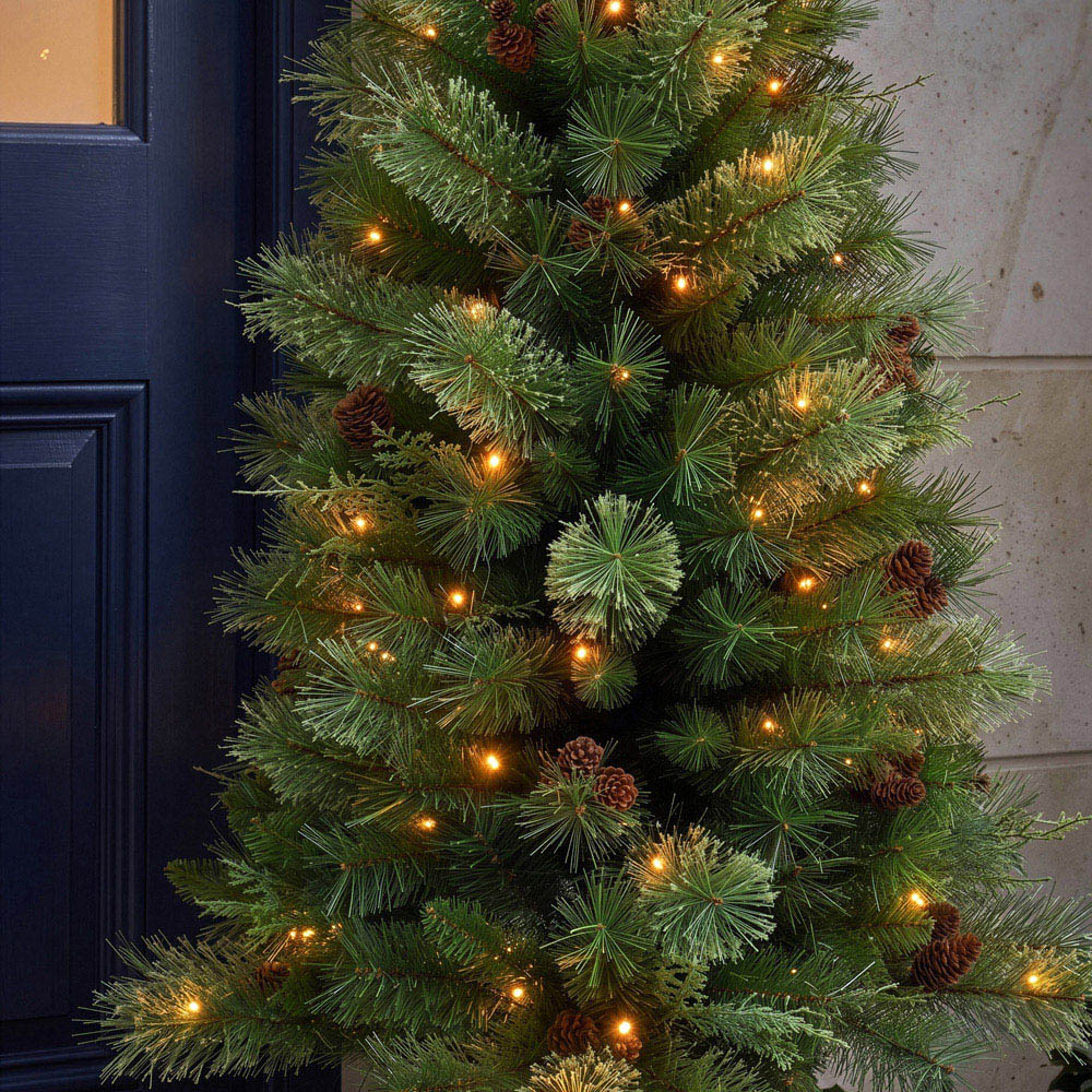 Bosk Cashmere Pine Pre-Lit 100 Warm White LED Artificial Potted Christmas Tree 4.5ft Image 5