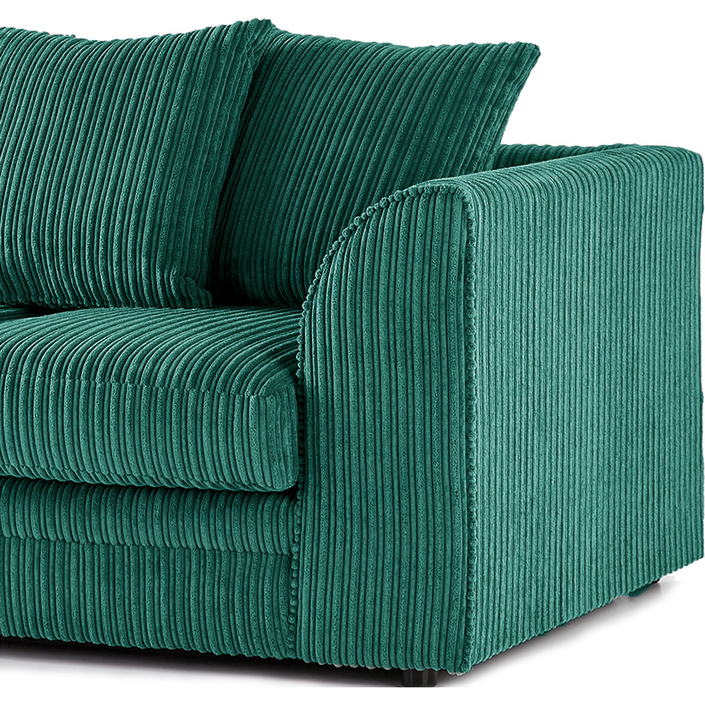 Luxor 2 Seater Teal Jumbo Cord Scatter Back Sofa Image 4