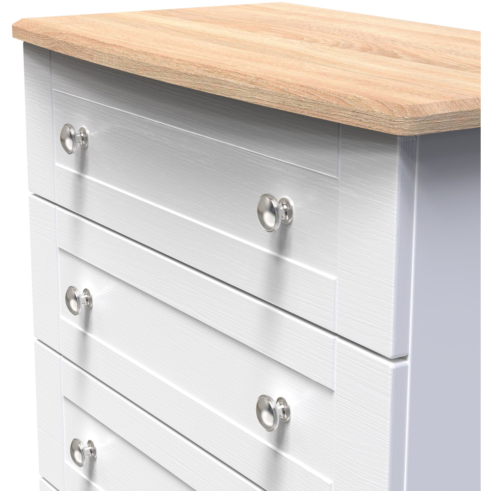 Crowndale Sussex 4 Drawer White Ash and Bardolino Oak Chest of Drawers Ready Assembled Image 5