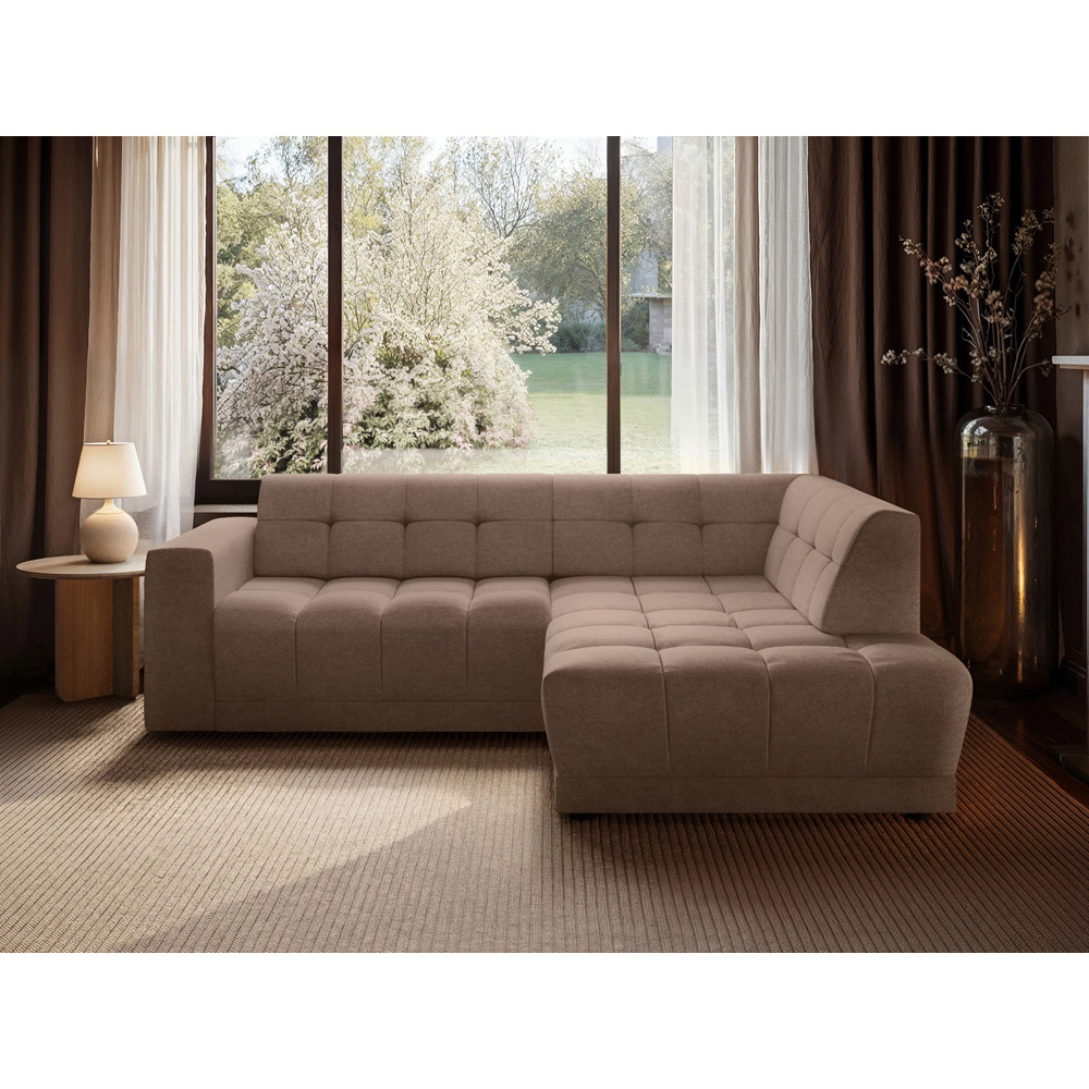 SOLACE+CO Asta Brown 3 Seater Right Corner Sofa Image 4
